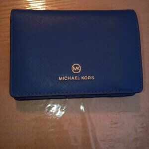 Michael Kors Blue Wallet - Snap Wallet- A Little Over 5” Wide